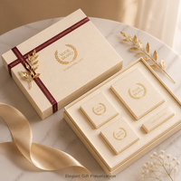 Boîte cadeau pour fleurs de mariage - Boîte carrée rigide en papier artistique faite à la main avec laminage brillant mat, revêtement UV, gaufrage et estampage