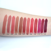 Rouge à lèvres mat velours de luxe, tube noir personnalisé, rouge à lèvres longue tenue, OEM, gloss à lèvres hautement pigmenté, maquillage vegan, gloss crémeux