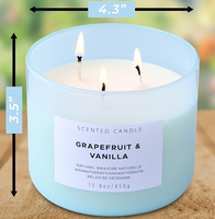 Personnalisez votre marque Bougies parfumées à 3 mèches de haute qualité Bougies de luxe à 3 mèches en verre de soja de 15.8oz en vrac parfumées