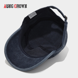 <span class=keywords><strong>หมวก</strong></span>แก๊ปทรงแบนสีพื้นสไตล์อเมริกันแบบฟอกสี <span class=keywords><strong>หมวก</strong></span>แคมป์สไตล์เรโทรลำลองสำหรับทำงาน <span class=keywords><strong>หมวก</strong></span>เบสบอลผ้าฝ้ายสำหรับผู้ชาย ป้องกันแสงแดดสำหรับกิจกรรมกลางแจ้ง - Product Image 4