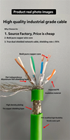 Connecteur de câble blindé M12 à RJ45 mâle, codé ADX, étanche IP67, 4/8 broches, pour Ethernet industriel