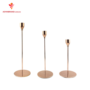 Simple Style Gold Metal Wedding Candle Holder with <strong>Brass</strong> Stick Elegant Home Decor Metal <strong>Lantern</strong> &amp; Candle Jar - Product Image 2