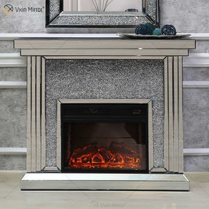 Мануфактура прямые гостиной настенные украшения WXWF-1104 измельченной бриллиантовой современные зеркала камин свободный стоящий камин-пластик - Product Image 3