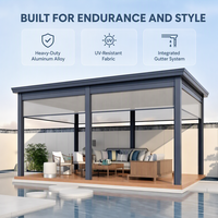 Gazebo motorisé en aluminium avec système de contrôle intelligent, abri extérieur pour étendre l'espace existant sur la terrasse