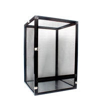 Petit terrarium en alliage d'aluminium avec ouverture frontale verrouillable, cage d'élevage pour reptiles arboricoles ventilée sur 5 côtés