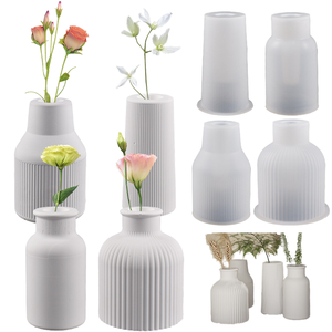 Cetakan Silikon Resin Epoksi Bentuk Pot Bunga Tanaman 3D, Plester Beton Ramah Lingkungan untuk Dekorasi Rumah - Product Image 1