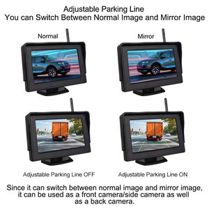 <b>Reverse</b> Safety Adjustable Parking Line LCD Screen AHD Pixels 4.3 Inch License Plate <b>Wireless</b> Rear View <b>Camera</b> System for Kit YB- - Product Image 2