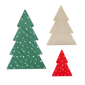 Decorazione natalizia 3D stampata a pois, piatta, a forma di albero di Natale, in varie dimensioni e colori, ornamento da tavolo, decorazione da appendere a parete per le festività. - Product Image 1