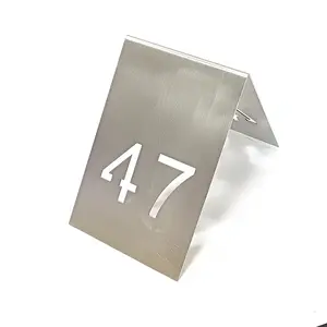 Durable Stainless Steel Metal Bending Hollow Number Table Mark Number Plate Custom 15cm*10cm Brushed Face Plate