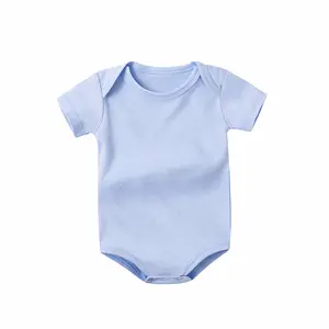 100% כותנה חלקה לתינוק רומפר חדש בגדי תינוקות שרוולים קצרים חליפת קפיצה