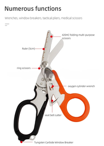 <span class=keywords><strong>Tijeras</strong></span> Multifuncionales de Emergencia para Exteriores 6 en 1, Tipo <span class=keywords><strong>Raptor</strong></span>, de Acero Inoxidable, Fáciles de Transportar - Product Image 4