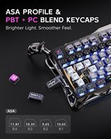 Clavier mécanique sans fil GravaStar Mercury K1 Pro 75% Tri-mode Hot-Swappable Dual Independent RGB Cyberpunk Edition pour le gaming