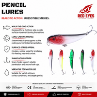 Échantillon Gratuit Leurre Crayon Flottant 5g Red Eyeds pour Pêche au Bar en Eau Douce, Micro Leurre Rigide Réaliste en ABS pour la Pêche en Gros