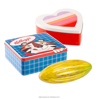 Boîte à lunch en fer blanc avec logo personnalisé en gros Boîte en métal à motif mignon avec poignée Logo personnalisable pour un usage quotidien