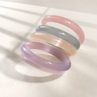 Bracelet unisexe tendance en pierre œil de chat transparente de haute qualité, bracelet en jade clair de lune, bracelet plat bleu glace pour femme