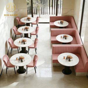 Mesa Redonda de Mármol para Cafetería, Juego de Muebles para Restaurante, Sofá, Asientos, Sillas, Mesa para Cafetería - Product Image 1