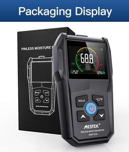 เครื่องวัดความชื้นไม้แบบดิจิตอล LCD รุ่น WM700A แบบไม่สัมผัส สำหรับวัดความชื้นวัสดุก่อสร้าง พร้อมความลึกการวัด 20 มม. - Product Image 1