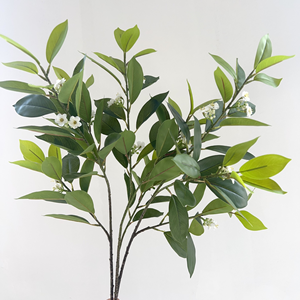 All'ingrosso artificiale vero tocco in lattice foglie di gelsomino 80cm rami verdi di lunga durata per la laurea del ringraziamento di nozze - Product Image 1