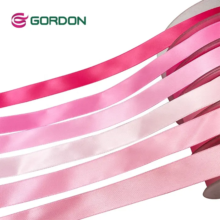 Gordon Ribbons 25mm Set Valentines Day Custom Satin Ribbon In Bundle For Gift Box Beautiful Flower Packing Decoration