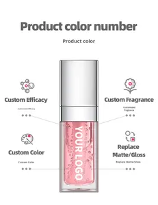 Lucidalabbra all'ingrosso per trucco <span class=keywords><strong>fai</strong></span> <span class=keywords><strong>da</strong></span> <span class=keywords><strong>te</strong></span>, personalizzabile, in tubetto, impermeabile, cruelty-free, vegano, rossetto opaco, lucidalabbra trasparente ad alta brillantezza <span class=keywords><strong>di</strong></span> lusso - Product Image 4