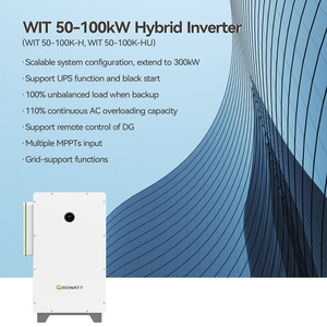 Sistema de Almacenamiento de Energía Growatt WIT 75K-H/WIT 75K-HU de 75kw, Tres MPPT, Alto Voltaje, Híbrido Solar - Product Image 1