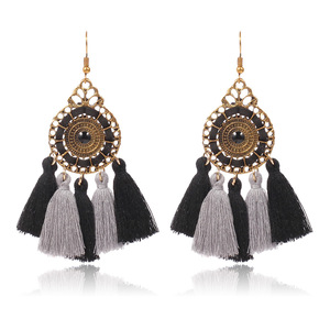 Tassel <b>Drop</b> Earrings Zinc Alloy Antique Gold Plated Resin Stone Women's Party Fashion Earrings - Product Image 5