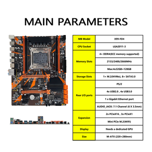 Placa base de ordenador de escritorio PANDL compatible con <span class=keywords><strong>Intel</strong></span> Xeon E5 CPU Quad Channel DDR4 memoria SATA3.0 NVMe M.2 PCIe3.0 nuevo X99 - Product Image 2