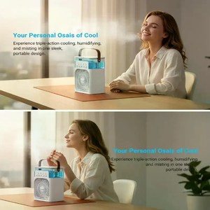 Nouveau ventilateur 3 en 1, climatiseur d'air domestique, petit refroidisseur d'air, lumière LED nocturne, humidificateur portable, ventilateur de réglage de l'air, ventilateur pour le bureau et la maison - Product Image 3