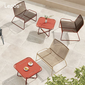 Silla Tejida de Cuerda Moderna de Acero Inoxidable 201, Silla Apilable para Exteriores, Muebles de Jardín, Patio, Bistro, Cafetería, Hotel, Resort, Silla de Descanso - Product Image 3