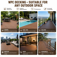 Plancher en composite bois-plastique WPC de qualité supérieure, imperméable, antidérapant, haute densité, garantie 5 ans pour usage commercial extérieur et jardin