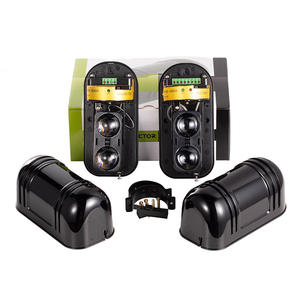 Sensor de doble haz Detector de intrusión infrarrojo activo Plástico Impermeable 85dB <span class=keywords><strong>Alarma</strong></span> 30m ~ 150m Valla de barrera de pared <span class=keywords><strong>perimetral</strong></span> exterior - Product Image 1