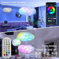 Lumière de plafond en forme de nuage LED multicolore changeante synchronisée avec la musique CSX, blanc chaud, télécommande, application, décoration intérieure, chambre à coucher, éclairage en forme de nuage