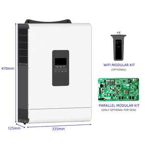 สินค้าพร้อมส่ง 3000W 12KW SSA-HL5K-P1EU เฟสเดียว 48Vdc 240Vac ประสิทธิภาพ 94% 50/60Hz ระบบไฮบริดออฟกริด จอ LCD แสดงผลพลังงานแสงอาทิตย์ - Product Image 4