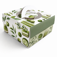Boîtes à gâteaux en papier personnalisées transparentes de 6, 8, 10, 12 pouces avec doublure en éponge en matériaux recyclés pour pâtisseries et boulangeries, emballage avec fenêtre
