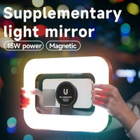 Anneau lumineux LED RGB carré rechargeable et dimmable avec support pour téléphone portable pour maquillage et diffusion en direct