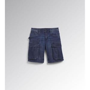 Bermuda-Short décontracté en denim léger avec imprimé ciré tissé et techniques lavées - Product Image 1