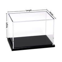 Boîte de présentation en acrylique Lucite de taille personnalisée avec base noire