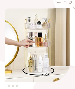 Organizador de dormitorio Luxspire Lazy Susan, organizador de encimera de baño de 3 niveles, soporte para tocador, bandeja giratoria, organizador de cosméticos - Product Image 3