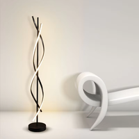 Lampe sur pied minimaliste créative pour chambre et salon, lampe d'ambiance personnalisée, lampe sur pied LED nordique simple à anneau incurvé