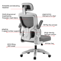 Chaise de bureau ergonomique haut de gamme avec accoudoirs 5D articulés et dossier inclinable en maille respirante pour cadre dirigeant