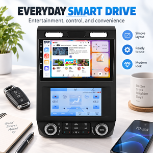 Écran Lecteur DVD Radio 9 Pouces Autolink Navigation Waze Appel Vidéo Marche arrière <span class=keywords><strong>Playstore</strong></span> Premium d'usine <span class=keywords><strong>Google</strong></span> Split pour Ford F150 - Product Image 1