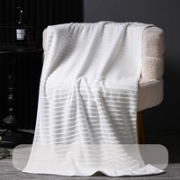 Serviette de bain rectangulaire unie en coton non tissé, séchage rapide et très absorbante, biologique, pour hôtels et usage en plage