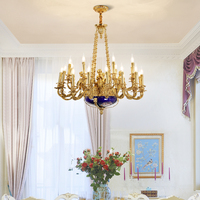 France église lustre lumières luxe cuivre luminaires hôtel Villa décoration laiton bougie salon suspension lampe