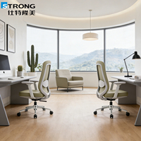 Chaise de bureau pivotante ergonomique avec support lombaire mi-dos, chaise de direction en PU réglable pour usage commercial