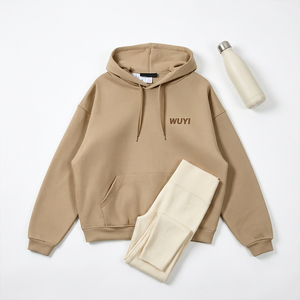 Sweat-shirt oversize pour femme, couleur beige, minimaliste, en coton lourd, écologique, séchage rapide, esthétique, tons terreux, streetwear - Product Image 1