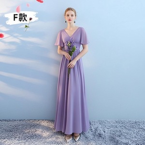 Bridesmaid Dresses A-Line V-Neck Long Purple Elegant Evening Gown Women Formal Party Wear - Product Image 5