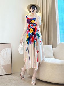 Vestido Midi Plisado Tejido de Moda para Mujer, Transpirable, con Cintura Natural, Diseño de Dobladillo Irregular Ecológico - Product Image 4