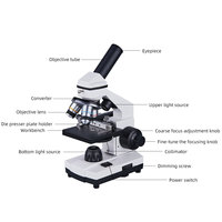 A118High-Definition Optical Biological Laboratory Microscope - Elementary School Students' Laboratory for Observing Cells