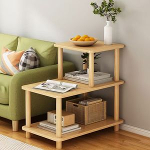 <b>Sofa</b> <b>Side</b> <b>Table</b> With Storage Shelf Living Room Bedroom Small Coffee <b>Table</b> Plastic Top Wooden Legs Corner Stand - Product Image 2