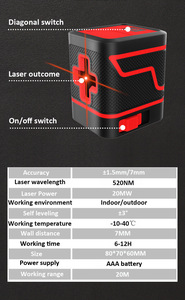 Niveleur <span class=keywords><strong>laser</strong></span> vert durable à 2 lignes de qualité industrielle et bricolage pour les travaux de menuiserie et de <span class=keywords><strong>maçonnerie</strong></span> - Product Image 6